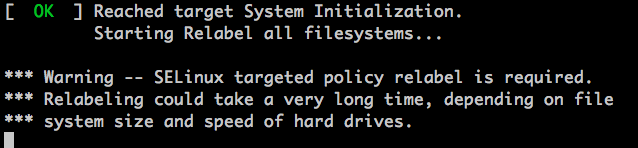SELinux filesystem relabel SELinux filesystem relabel
